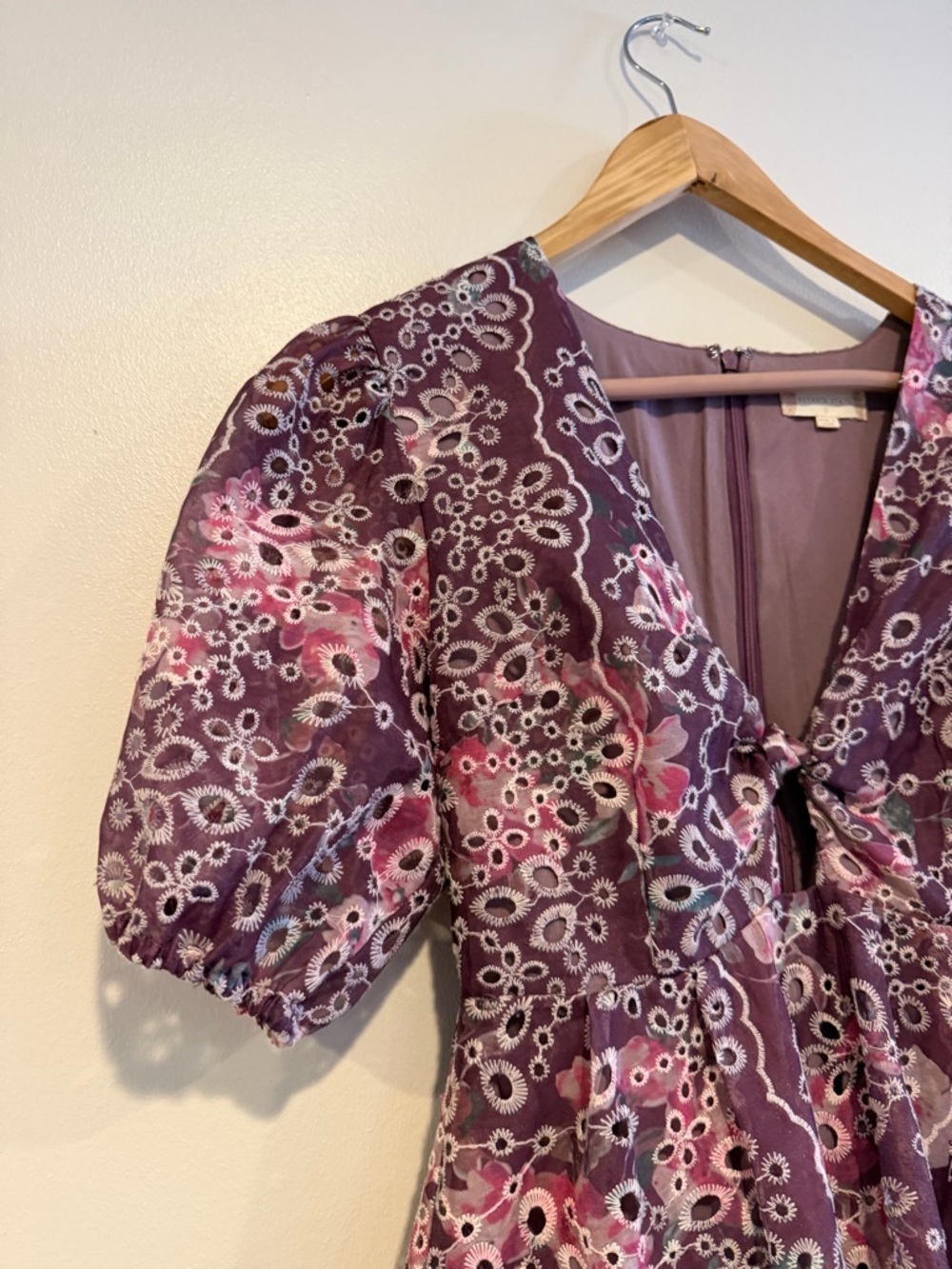 Altar'd State Lace Purple Mini Dress Size Small floral lined - Picture 5 of 14